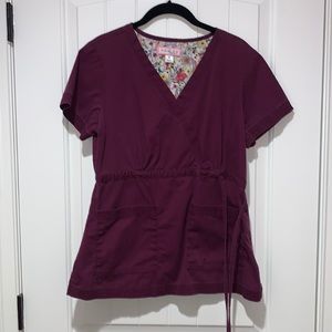 Koi scrub top Lindsey dark purple eggplant
